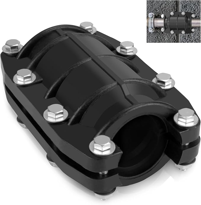 Pipe Repair Clamp 1-1/2 inch, Water Pipe Leak Repair Clamp, Pipe Repair Kit for Plastic and Metal Pipes, Leak Stopper with Anti-Impact, Suitable for Pipes 40 MM OD