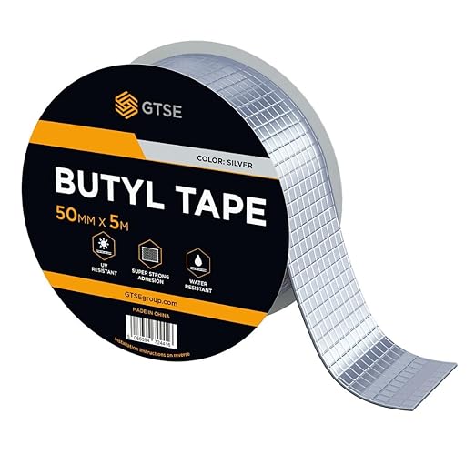 GTSE 1 Roll Butyl Aluminum Foil Tape, 2" x 16ft – Waterproof Tape for Leaks, Sealing, Roof Sealant, and Outdoor Repairs – Durable, Weatherproof, and Leak-Proof Solution