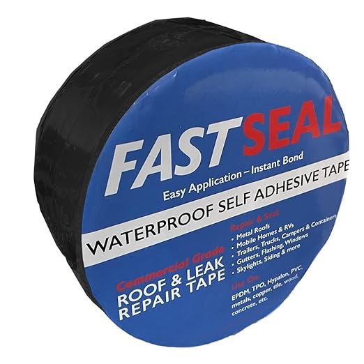 RV Roof Tape, 2" x 50' Black, RV Sealant Tape for Camper Roof Repair, Trailer Roof Sealant, Stop Camper Roof Leaks, UV-Resistant - Eternabond Equivalent (2" x 50', Black)