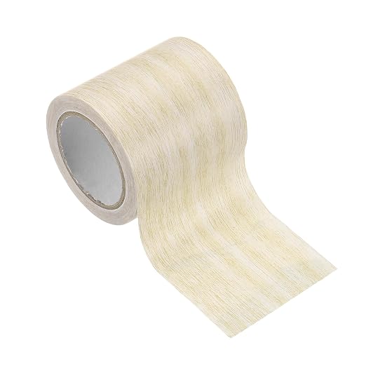 PATIKIL Wood Grain Tape 2.2" x 15 Ft, Self-Adhesive Wood Texture Repair Tape Realistic Wooden Effect Patch for Furniture Cabinets Floor Walls,Light Yellow Oak