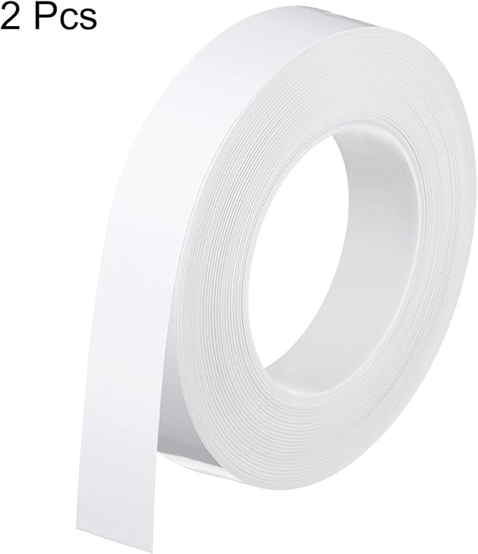 HARFINGTON 2Pcs Floor Tiles White Foil Lines Metallic Mirror Tape 0.98" x164 Ft Self Adhesive Decor Floor Wall Seam Sticker Waterproof Gap Sealing Tape for Kitchen Bathroom Cabinet