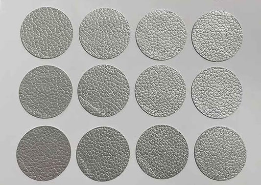 Round Leather Repair Patch for Furniture, Tape Self Adhesive for Couches Car Seat Sofa Jackets Handbags (OneSize,Silver)