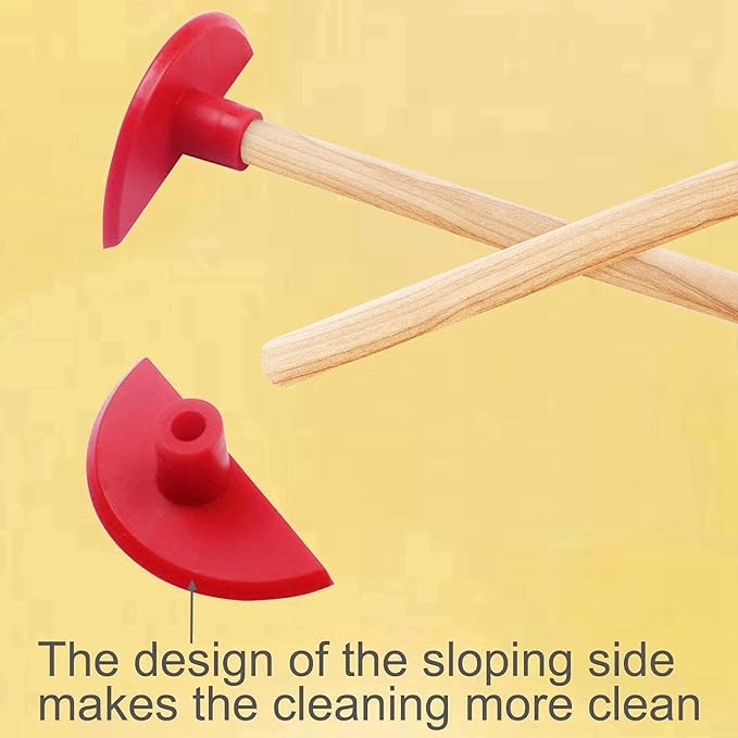 ddLUCK Silicone Bottle Scraper - Reusable Aid to Get The Every Drop, Silicone Every Drop Spatula - 35cm/14" Long Handle Clean Tools (2 Pcs)