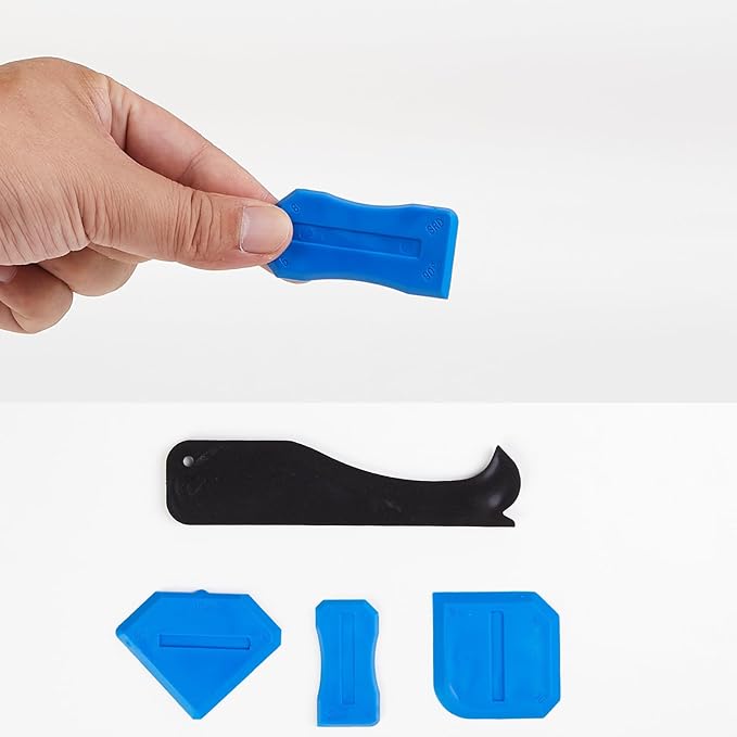 4 Pcs Blue Silicone Caulking Tools, Compatible Sealant Caulk Tool Kit Finishing Tools, Sealing Kit for Kitchen Bathroom Floor Sink Joint/Home Renovatio