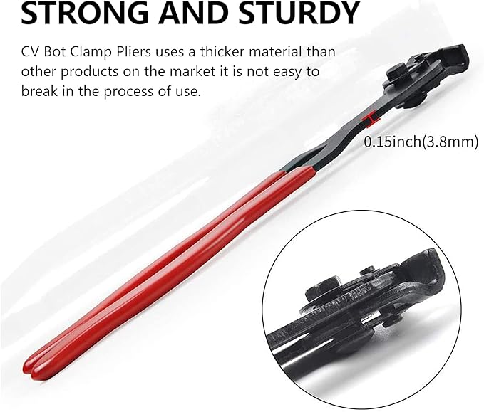 2Pcs CV Boot Clamp Pliers Set with 20Pcs Crimp Bands , Joint Boot Clamp Crimp Pliers, Hose Band Axle Pliers Car Banding Tool Kit, Dust Cover Clip Removal Pliers Repair Tool Accessories, Red