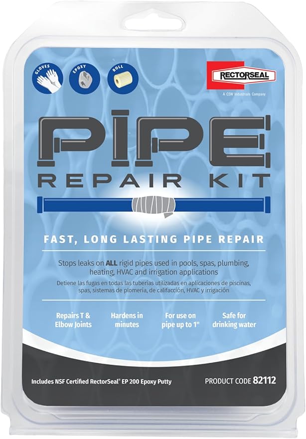 RectorSeal Pipe Repair 82112 Pipe Repair Kit, Easy Application, Plumbing, Repairs 1" and 450 psi