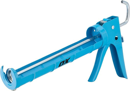 OX 10 oz Drip Free Caulk Gun - 10:1 Thrust Ratio Caulking Gun Tool with Seal Punch and Spout Cutter for Silicone - OX-T046205