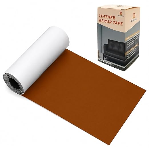 BSZHTECH Leather Repair Tape, Self-Adhesive Leather Repair Patch for Couch Furniture Sofas Car Seats, Advanced PU Vinyl Leather Repair Kit(Brown, 3.9 X 79 inch)