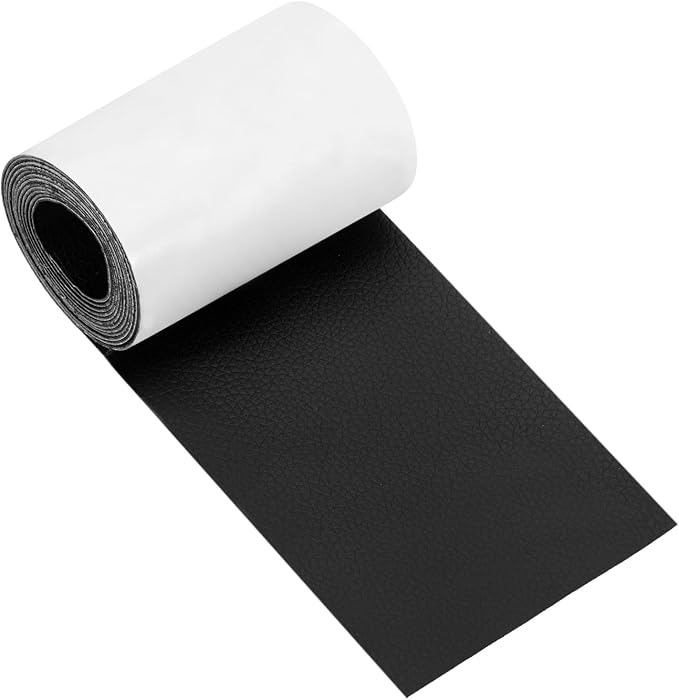 MECCANIXITY Leather Repair Patch 3"x60" Self-Adhesive Leather Vinyl Repair Tape Kit for Furniture Couches Sofa Chair Car Boat Seats Jackets, Smooth Grain Black