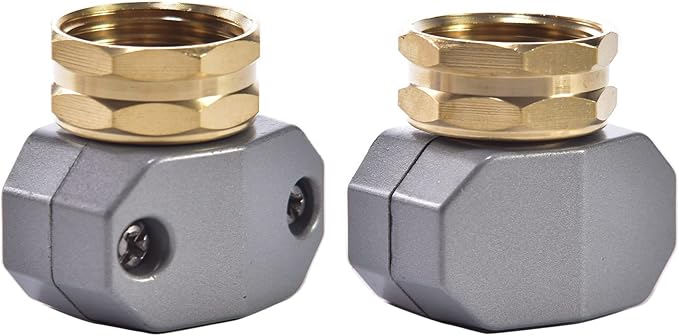 Zinc and Brass Female Clamp Coupling,Fits 3/4" or 5/8" Garden Hose Repair Fitting