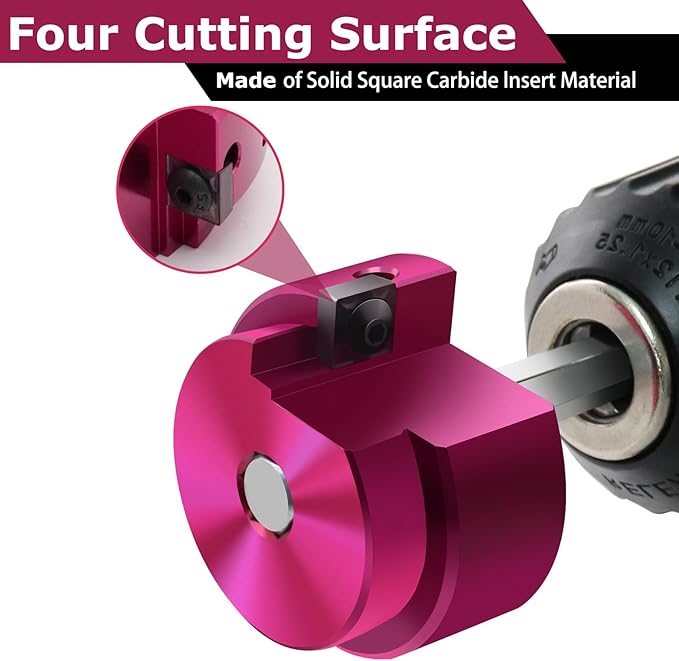 PVC Pipe Reamer 3-Inch Head, PVC Fitting Saver with 3/8-Inch Hex Shaft, Socket Saver Plastic Pipe Fitting Reamer Plumbing Tool for Schedule 40 CPVC ABS Socket Hub Removing, Fit 1/2" Drills