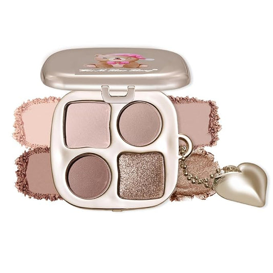 Mini Neutral Nude Cool-Toned Eyeshadow Palette with Mirror – Matte&Shimmer High-Pigment,Blendable Long-Lasting Waterproof Mini Smokey Eye&Contour Palette for Natural Makeup, Paleta de Sombras de Ojos