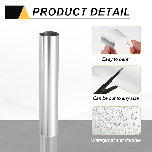 uxcell Aluminum Flashing Roll, 12in x 3.3ft Metal Roof Panels 0.15mm Waterproof Aluminum Sheet Roll for House Repair, Roof Flashing, Sealing Windows Doors, DIY Projects