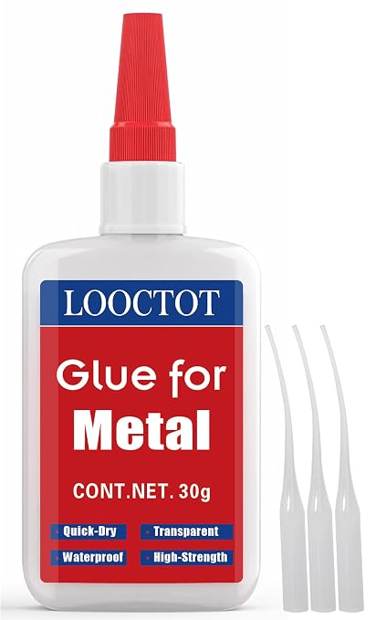 LOOCTOT 30g Metal Glue,Small Piece Metal Repair, Super Instant Glue Bonding Between Metals, Metals and Other Materials,Quick-Dry Waterproof Clear