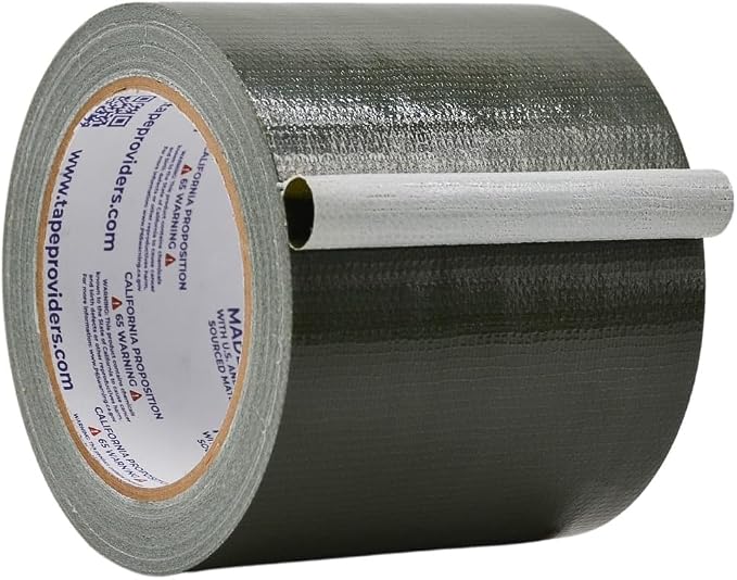 WOD DTC10 Advanced Strength Industrial Grade Olive Drab Duct Tape, 4 inch x 60 ft. Waterproof, UV Resistant For Crafts & Home Improvement