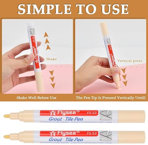 10 Piece Tile Grout Color Pen Refill Wall Gap Grout Renew Marker for Tiles Floor Kitchen Bathroom (Beige)