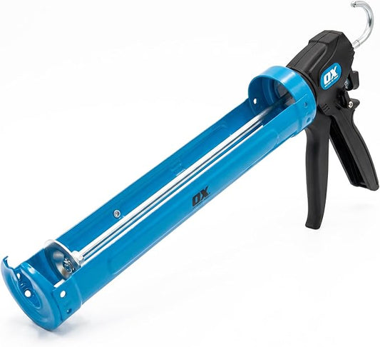 OX Pro 29 oz Caulking Gun - Heavy Duty Dual Thrust (24:1 or 12:1) Manual Caulk Gun for Large 29 oz Cartridges - Best Professional Caulking Tool for Sealant & Adhesive