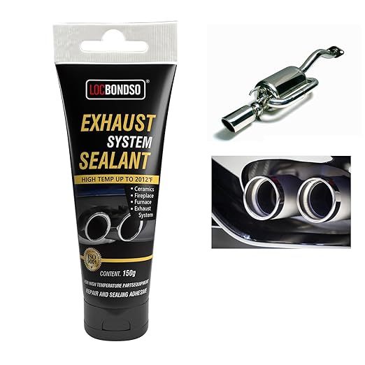 LOCBONDSO High Temp Exhaust Repair Kit, Muffler Repair Kit & Exhaust Sealant, Exhaust Leak Repair for Muffler, Tailpipe, Exhaust System, 5.3 oz.