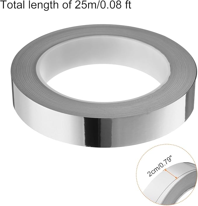 HARFINGTON 2Pcs Floor Tiles Silver Foil Lines Metallic Mirror Tape 0.79" x82 Ft Ft Self Adhesive Decor Floor Wall Seam Sticker Waterproof Gap Sealing Tape for Kitchen Bathroom Cabinet