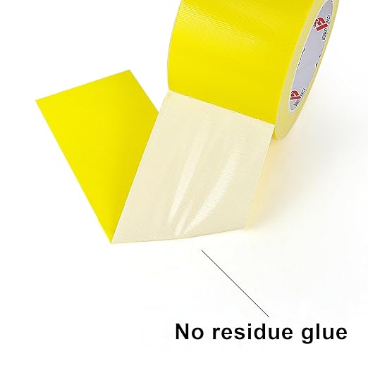 BOMEI PACK Duct Tape Yellow Heavy Duty,9 Mil Thickness,Strong Industrial Strength,Flexible,No Residue,Waterproof and Tear by Hand,Multi-Use for Indoor & Outdoor Repairs (3 Inch x 30 Y)