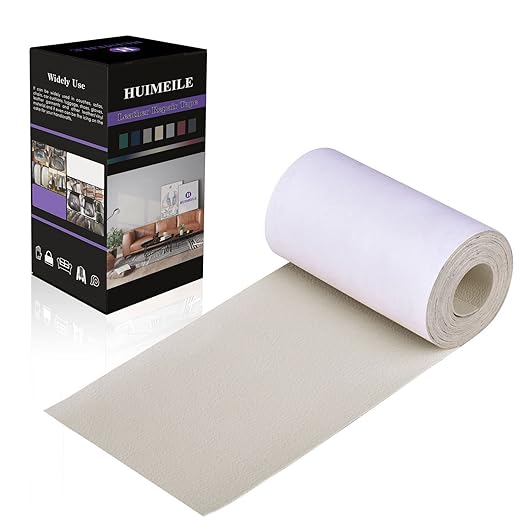 Leather Repair Patch Tape 4×60 inch Furniture Leather Strong Self Adhesive Tape for Sofas Couch Car Seats Cabinets Bags Anti Scratch Patches First Aid Patch Fixing Leather Ivory Grey2.0