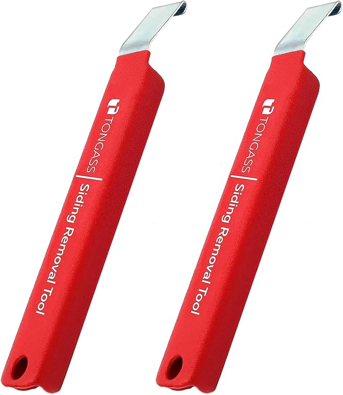 TonGass (2-Pack, 7 Inches) Vinyl Siding Removal Tool with Extra Long Handle, Steel Blade Vinyl Installation and Removal Tool, The Ultimate Vinyls Zip Tools, Avoid Damaging Vinyls Siding Tools