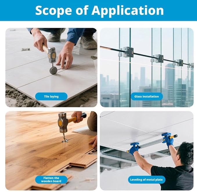 Adjustable Height Setter,Professional Countertop Leveling Tool with Heavy-Duty Suction Cups,Tile Countertop Installation Tools,Aluminum Alloy Wall Tile Leveler for Stone Slab Installation & Repair