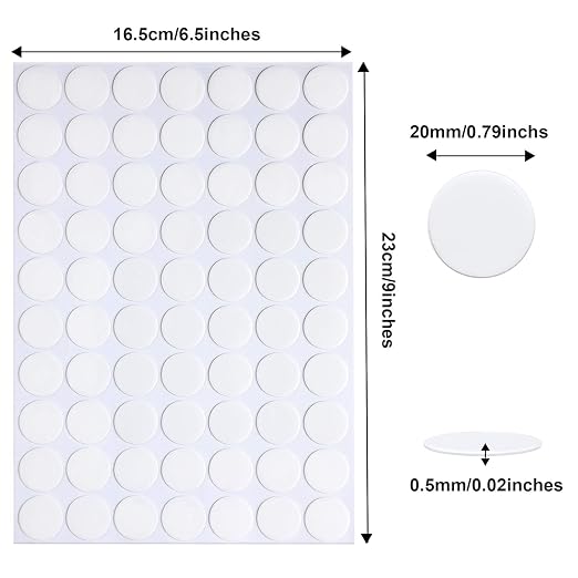 JANYUN 280Pcs Sticky Dot Stickers Clear Putty Sticky Tack for Decoration | 20mm Removable Sticky Tack Putty, No Trace Waterproof Transparent Poster Tape for Wall Decor Photos Party Balloons Crafts