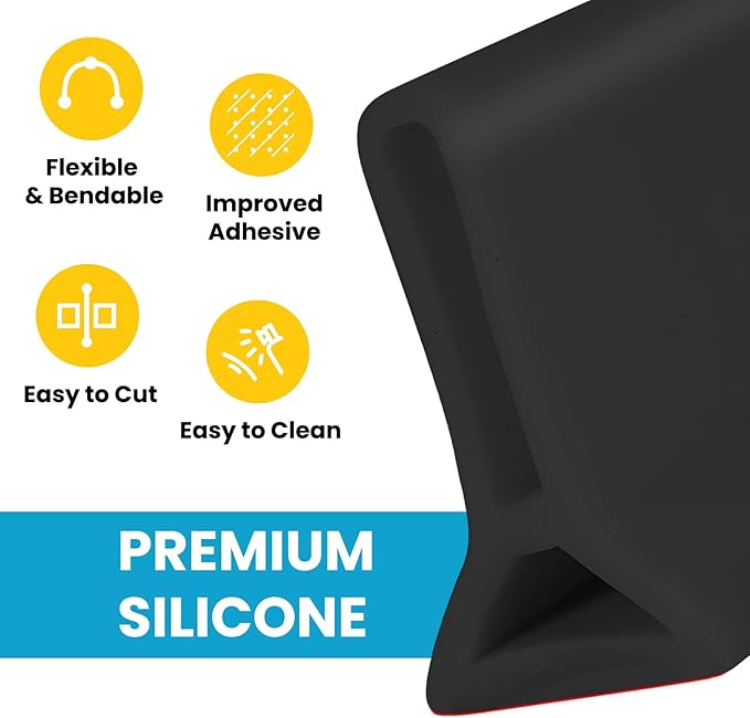 39" Collapsible Shower Threshold Water Dam Shower Water Stopper Barrier Keeps Water Inside Threshold Dry and Wet Separation Suitable for Bathroom Kitchen Sink Bathtub and More