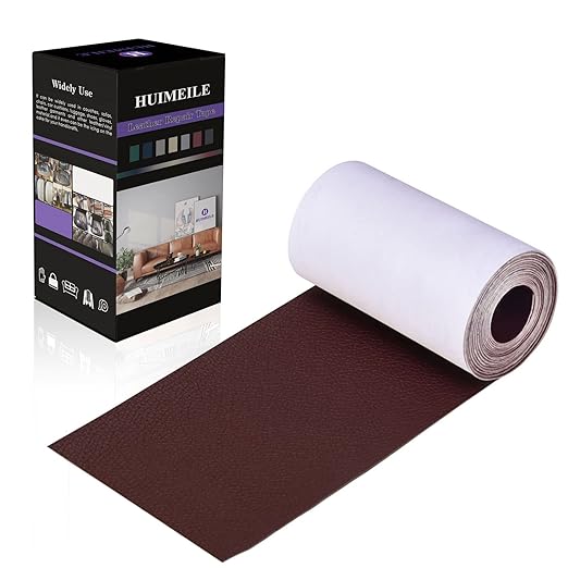 Leather Repair Patch Tape 4×60 inch Furniture Leather Strong Self Adhesive Tape for Sofas Couch Car Seats Cabinets Bags Anti Scratch Patches First Aid Patch Fixing Leather Wine Red