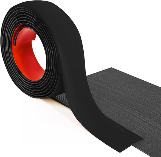 Art3d 10 FT Self Adhesive Vinyl Floor Transition Strip, Laminate Floor Strip Floor Flat Divider Strip for Joining Floor Gaps,Carpet Threshold Transition,Floor Tiles（1.57in, Black）