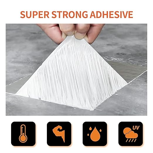 TAPEBEAR Butyl Tape Waterproof Sealant Tape 4inch x33feet, Aluminum Foil Duct Sealing Tape for RV Roof Repair, Boat and Pipe Sealing, Silicone, Glass & EDPM Roof Leak Patching, Silver, 8Rolls