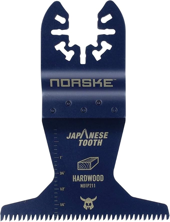 Norske Tools NOTP211 2-3/4 inch Japanese Tooth Bi-Metal Oscillating Multi Tool Accessory Blade for Wood and Hardwood