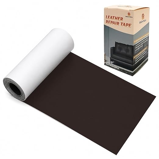 BSZHTECH Leather Repair Tape Self-Adhesive Leather Repair Patch for Couch Furniture Sofas Car Seats Advanced PU Vinyl Leather Repair Kit(Dark Coffee, 3.9 X 79 inch)