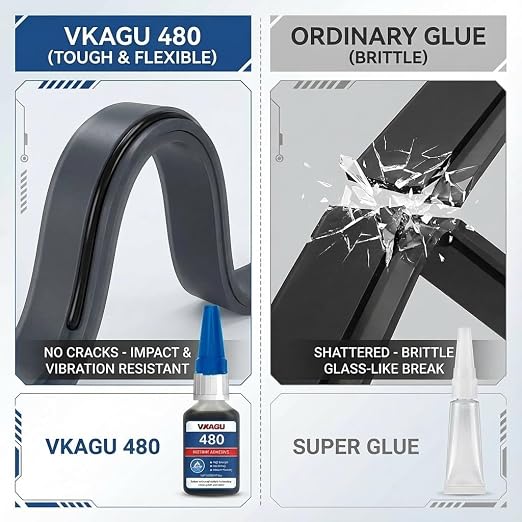 480 Super Glue Black Instant Adhesive 20g Suitable for Metal Plastic and Rubber 2 Pack