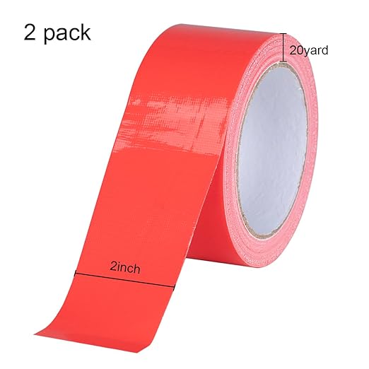 XUXU 2 Pack Heavy Duty Waterproof Red Duct Tape, Strong Adhesive for Indoor Outdoor Repairs, 40 Yards x 2 Inch Total