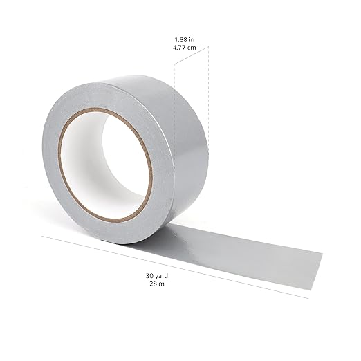 Amazon Basics Strong Adhesive Heavy-Duty Duct Tape for Sealing & Patching, Tear by Hand, 1.88" x 30-yard, Silver, 3-Pack (Previously AmazonCommercial)