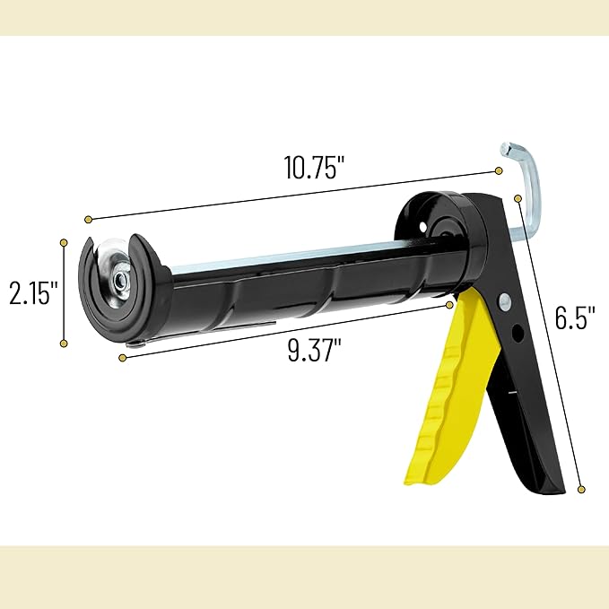 Bates- Caulking Silicone Gun, 10:1 Thrust Ratio, Hand Caulking Guns, No Drip