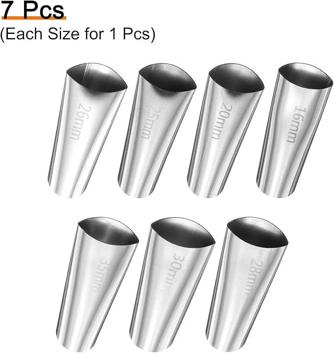 HARFINGTON 7pcs Caulking Nozzle Applicator 16/20/25/26/28/30/35mm Caulking Finisher Kit Stainless Steel Sealant Finishing Tool Kit Reusable Caulk Nozzle for Kitchen Bathroom