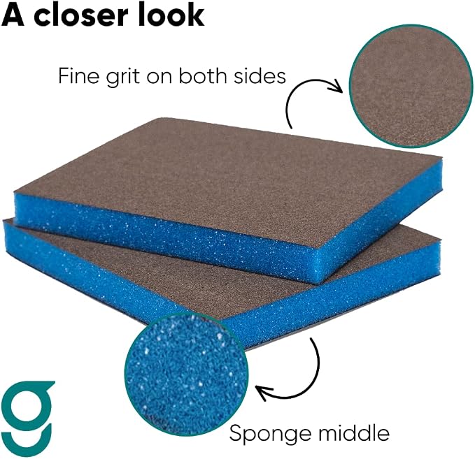 Geist. Double Sided Sanding & Finishing Pads | for use on Leather, Alcantara, Vinyl, Wood, Paints, fillers and Plastic Materials |  to Smooth and Prepare Surfaces | Pack of 2