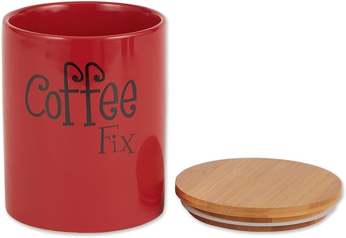DII Kitchen Accessories Retro Collection, Ceramics, Canister Set, Red, 3 Piece