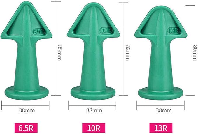 Caulking Tips with Nozzle Adapter Reusable Silicone Caulk Applicator Tools for Easy Application Finishing Grout and Sealant Includes 6.5R 10R 13R Nozzles Easy Caulking Finger Tool(Green)