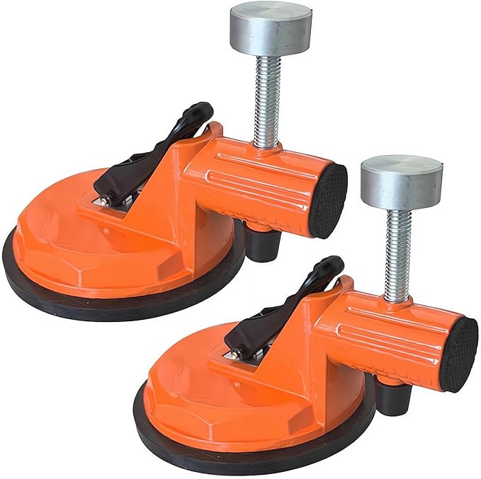 Floor Gap Fixer Tool,Laminate Flooring Tools with Enhanced Vacuum Suction Cup,Tile Countertop Installation Tool,Heavy Duty Plank Grabber for Glass Stone Slab Vinyl Flooring Gap Repair (Orange 2pcs)