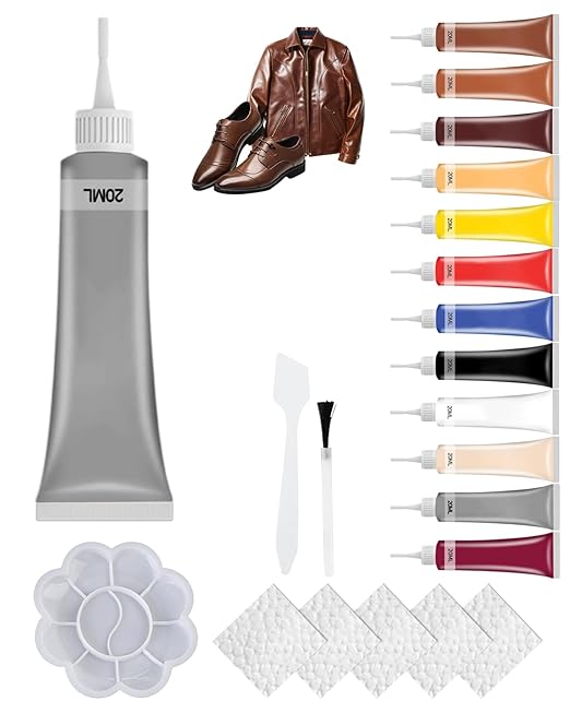 Advanced Leather Repair Gel, 2026 Upgrade Leather Repair Kit for Car Seat Vinyl Repair Kit, Professional Leather Repair Coloured Cream Gel, Multifunctional Couch and Jacket Repair Kit (Grey)