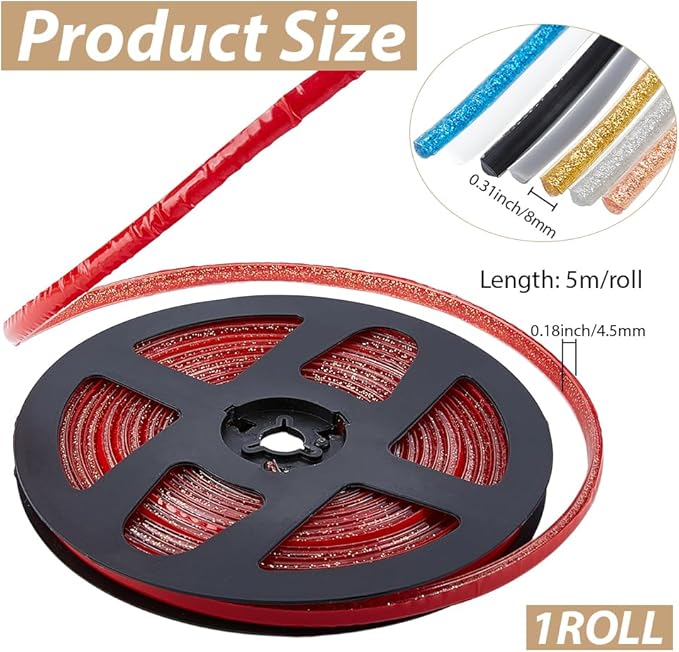 GORGECRAFT 5.5 Yard Ceramic Tile Gap Tape 0.3 Inch Self-Adhesive Caulk Strip Chocolate Sealing Strips Waterproof Peel and Stick Tape Roll Floor Edge Sealant Trim for Shower Bathtub Bathroom Toilet