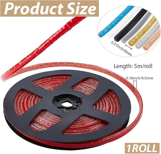 GORGECRAFT 5.5 Yard Ceramic Tile Gap Tape 0.3 Inch Self-Adhesive Caulk Strip Chocolate Sealing Strips Waterproof Peel and Stick Tape Roll Floor Edge Sealant Trim for Shower Bathtub Bathroom Toilet