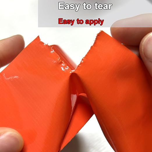 3 Roll Heavy Duty Duct Tape - Professional Grade, Waterproof, Hand Tearable, Repair Tape for Industrial & Outdoor Use, 1.88 Inch x 30 Yards, Orange