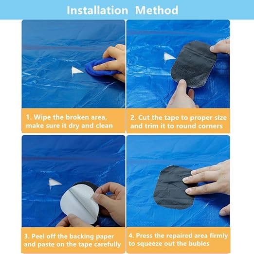 RV Awning Repair Tape Heavy Duty Waterproof Tent Tape for Tarp,Canvas,Tarpaulin, Car and Boat Covers Tarp Repair Patch Kit Outdoor UVproof Repair Tape Black