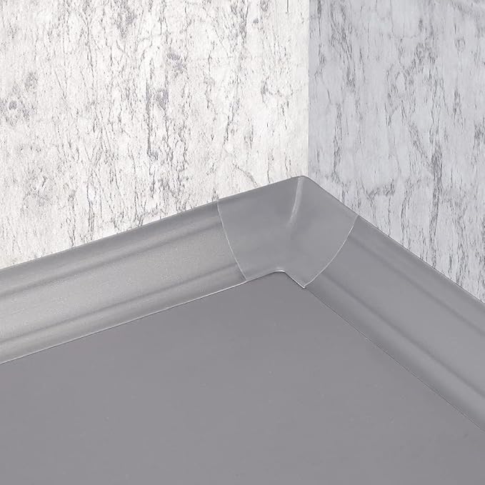 InstaTrim Inside Corners - 10 Gray 3/4" Wide Caulk Strip Inside Corner Pieces - Trim for Inside Corners - Paintable