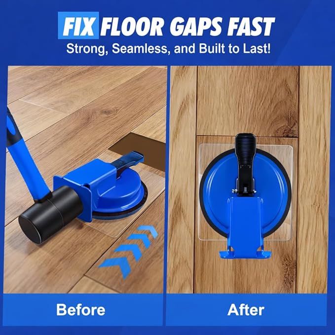 Floor Gap Fixer Tool with Enhanced Suction Cup & Sticky Pads – Easy Laminate, Vinyl & Wood Flooring Gap Repair Tool for Smooth and Textured Floors